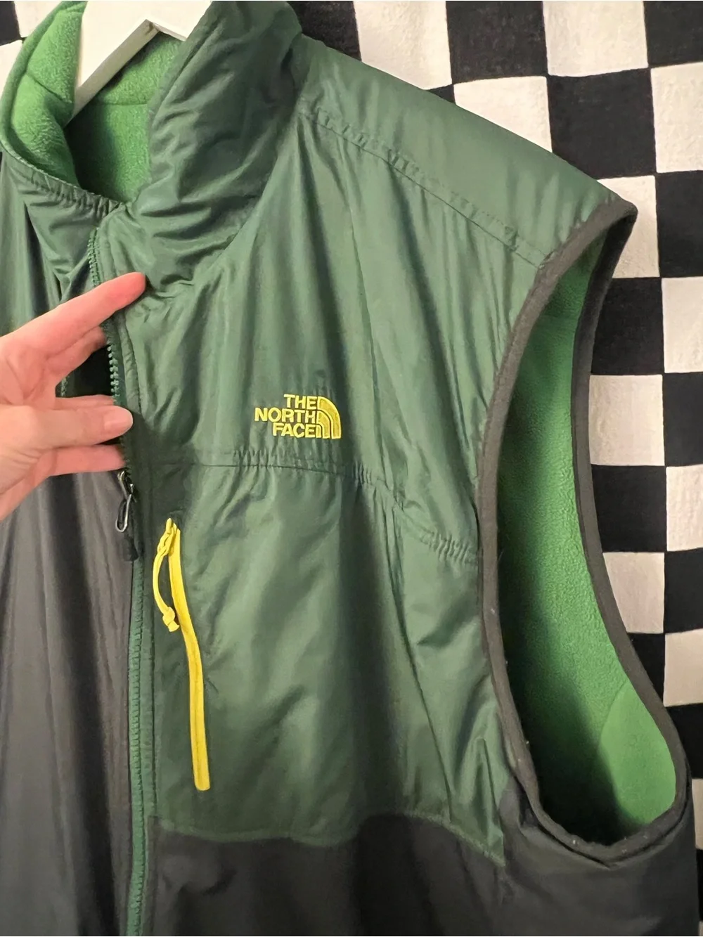 The North Face Green, Black & Yellow Men’s Insulated Vest